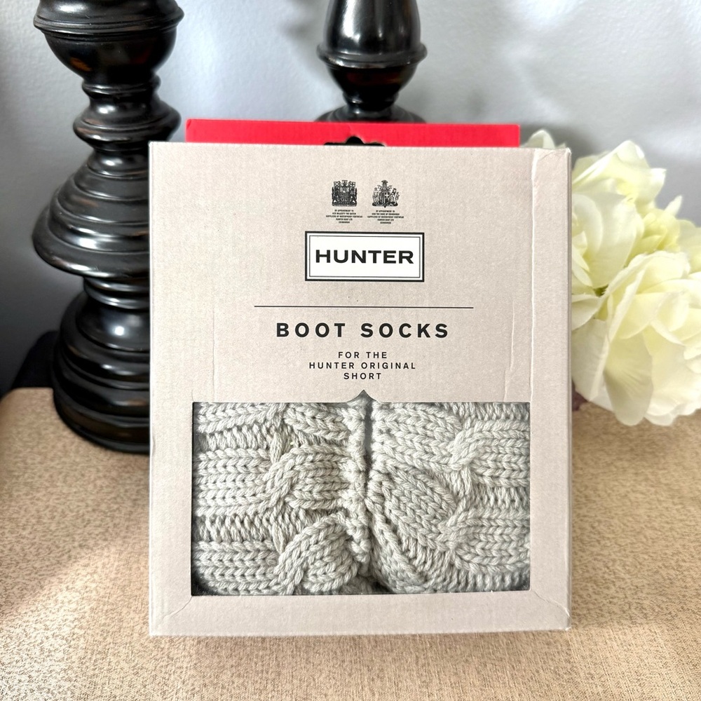 NWT Hunter Cable Knit Cuff Short Boot Socks - Picture 2 of 6